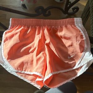 Nike kids Coral and White Athletic Shorts